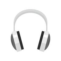 icono de auriculares con cable, estilo plano vector