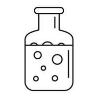 Chemical substance pot icon, outline style vector