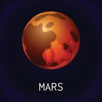 Mars planet icon, cartoon style vector