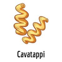 Cavatappi icon, cartoon style vector