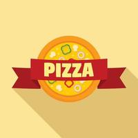 Pizza logo, flat style