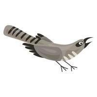 icono de pájaro gris, estilo de dibujos animados vector