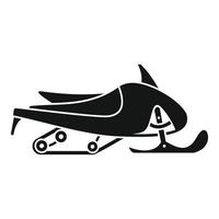 Small snowmobile icon, simple style vector