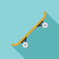 Side modern skateboard icon, flat style vector