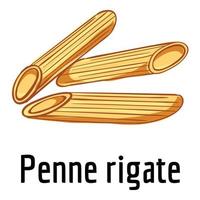 Penne rigate icon, cartoon style vector