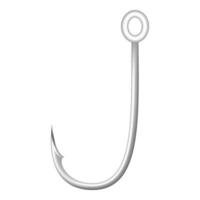 Classic fish hook icon, realistic style vector