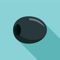Black olive icon, flat style vector