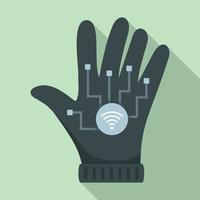 Nfc glove icon, flat style vector