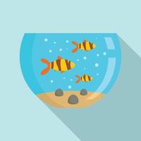 Goldfish aquarium icon, flat style vector