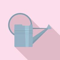 Metal watering can icon, flat style vector