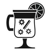 Mulled wine drink icon, simple style vector