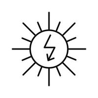 icono de energía del sol, estilo de esquema vector