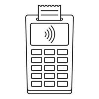 Nfc payment terminal icon, outline style vector