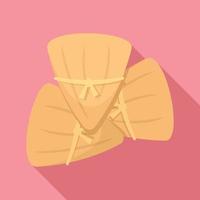 icono de quesadilla mexicana, estilo plano vector