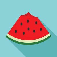 Bite watermelon part icon, flat style vector