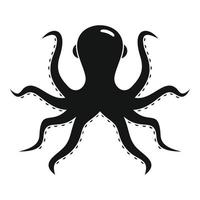 Back of octopus icon, simple style vector