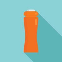Plastic water bottle icon, flat style vector