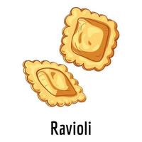 Ravioli icon, cartoon style vector