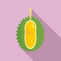 pequeño icono de fruta durian, tipo plano vector