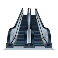 Double escalator icon, realistic style vector
