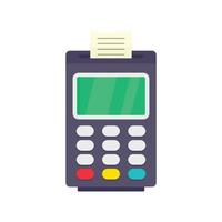 icono de papel de terminal de banco de pago, estilo plano vector