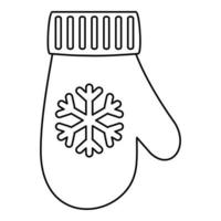 Winter glove icon, outline style vector