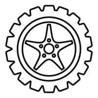 Car wheel icon, outline style vector