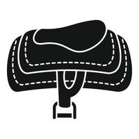 Horse riding saddle icon, simple style vector