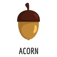 Acorn icon, flat style vector