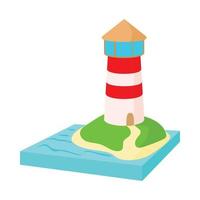 Lighthouse icon in cartoon style vector