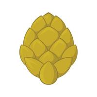 Hop cone icon in cartoon style vector