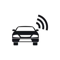 Car with wifi sign icon, simple style vector