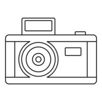 Vintage photo camera icon, outline style vector