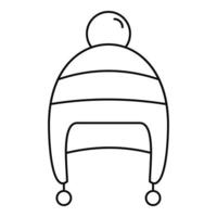 icono de sombrero de invierno de niño, estilo de contorno vector