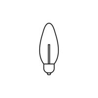 icono de forma ovalada de lámpara, estilo de esquema vector