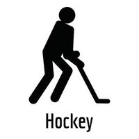 icono de hockey, estilo simple. vector