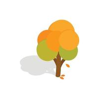 Autumn tree icon, isometric 3d style vector