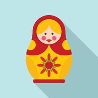 National nesting doll icon, flat style vector