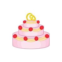 Wedding cake icon, cartoon style vector