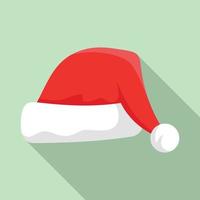 Santa hat icon, flat style vector