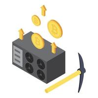 Stealing money icon, isometric style vector