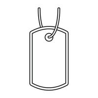 Identification army badge icon, outline style vector