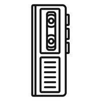 Cassette dictaphone icon, outline style vector