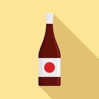 Soy sauce bottle icon, flat style vector