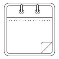 Blank calendar icon, outline style. vector