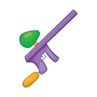 Paintball gun icon in cartoon style vector