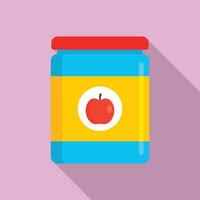 icono de tarro de juguete de manzana, estilo plano vector