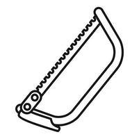Bowsaw icon, outline style vector