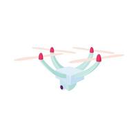 Drone with camera icon, cartoon style vector