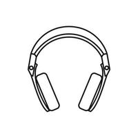 Headphones icon, outline style vector